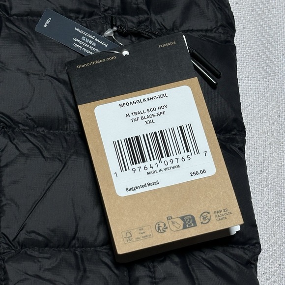 NEW The North Face Thermoball ECO Hoodie 2.0 Jacket Mens 2XL Black Puffer NWT - Picture 7 of 16